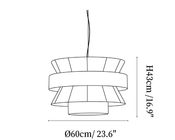 Raffia Jute Stacked Pendant Lamp
