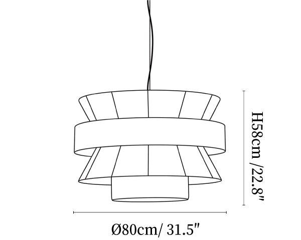 Raffia Jute Stacked Pendant Lamp