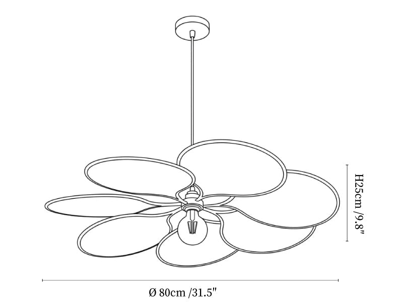 Raffia Petal Pendant Light