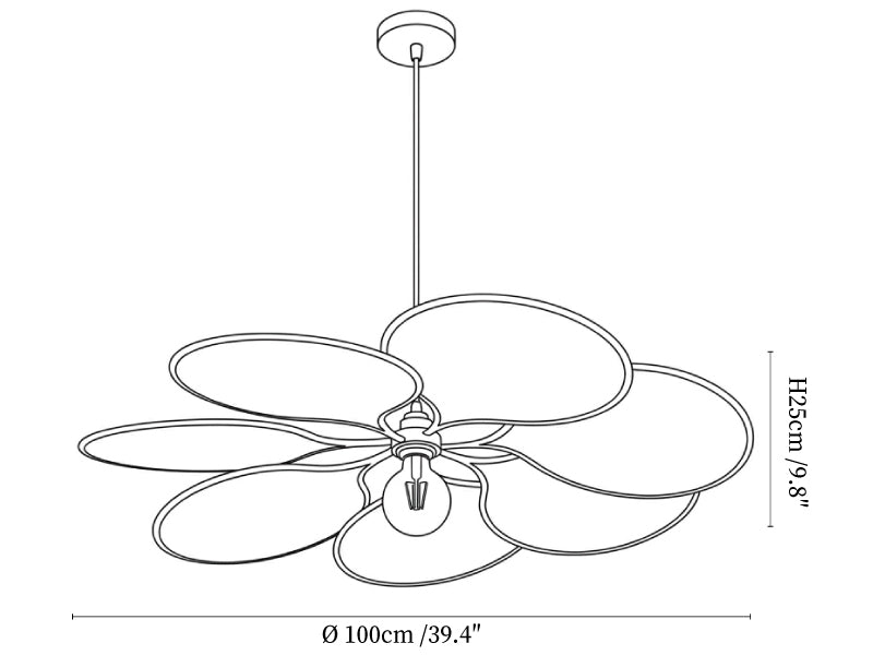 Raffia Petal Pendant Light