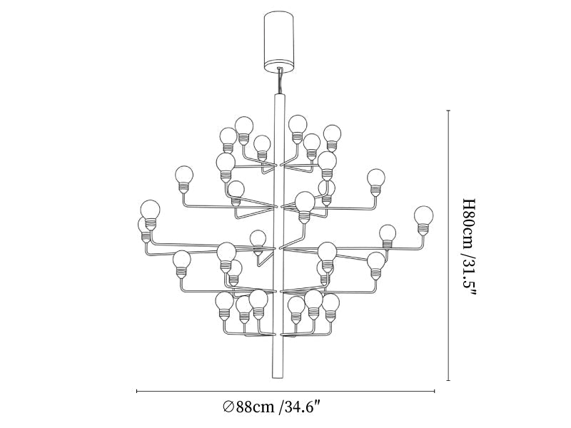 Raggiera Tiered Alabaster Globe Chandelier