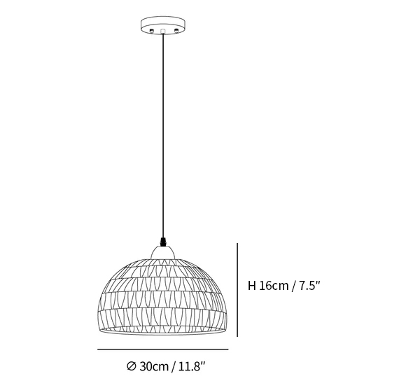 Rattan Arch Pendant Lamp
