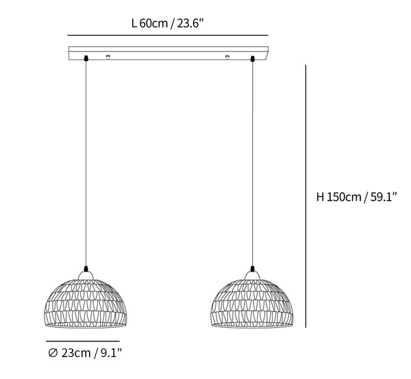Rattan Arch Pendant Lamp