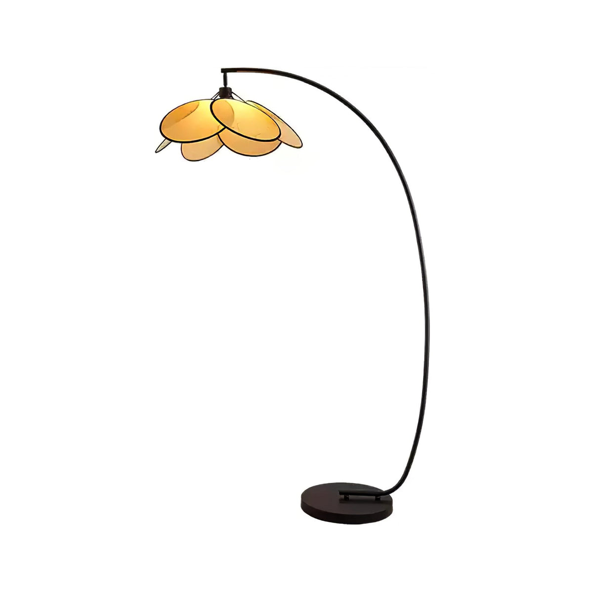 Rattan Bloom Arc Floor Lamp