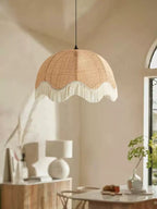 Rattan Dome Fringe Pendant Lamp
