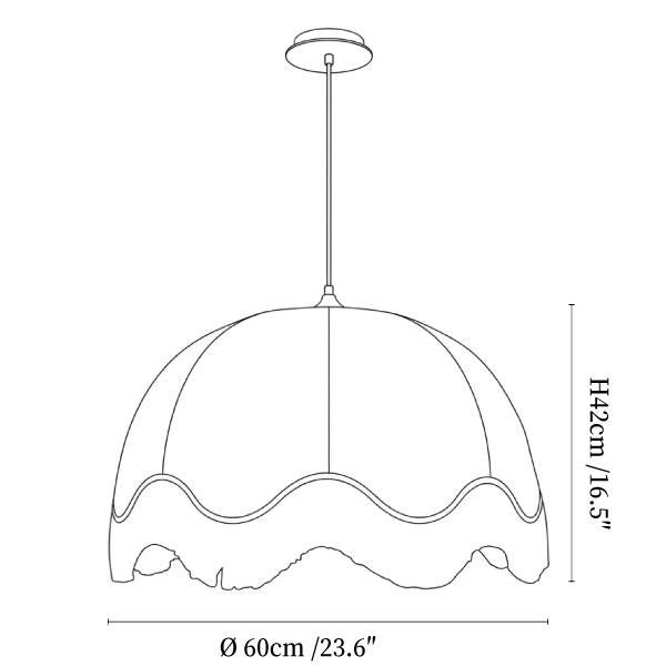 Rattan Dome Fringe Pendant Lamp