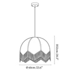 Rattan Fringe Dome Pendant Light