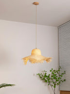 Rattan Straw Hat Pendant Light