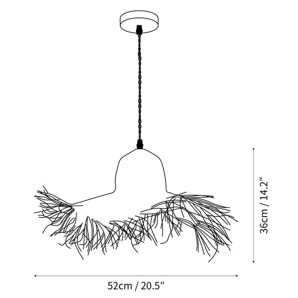 Rattan Straw Hat Pendant Light