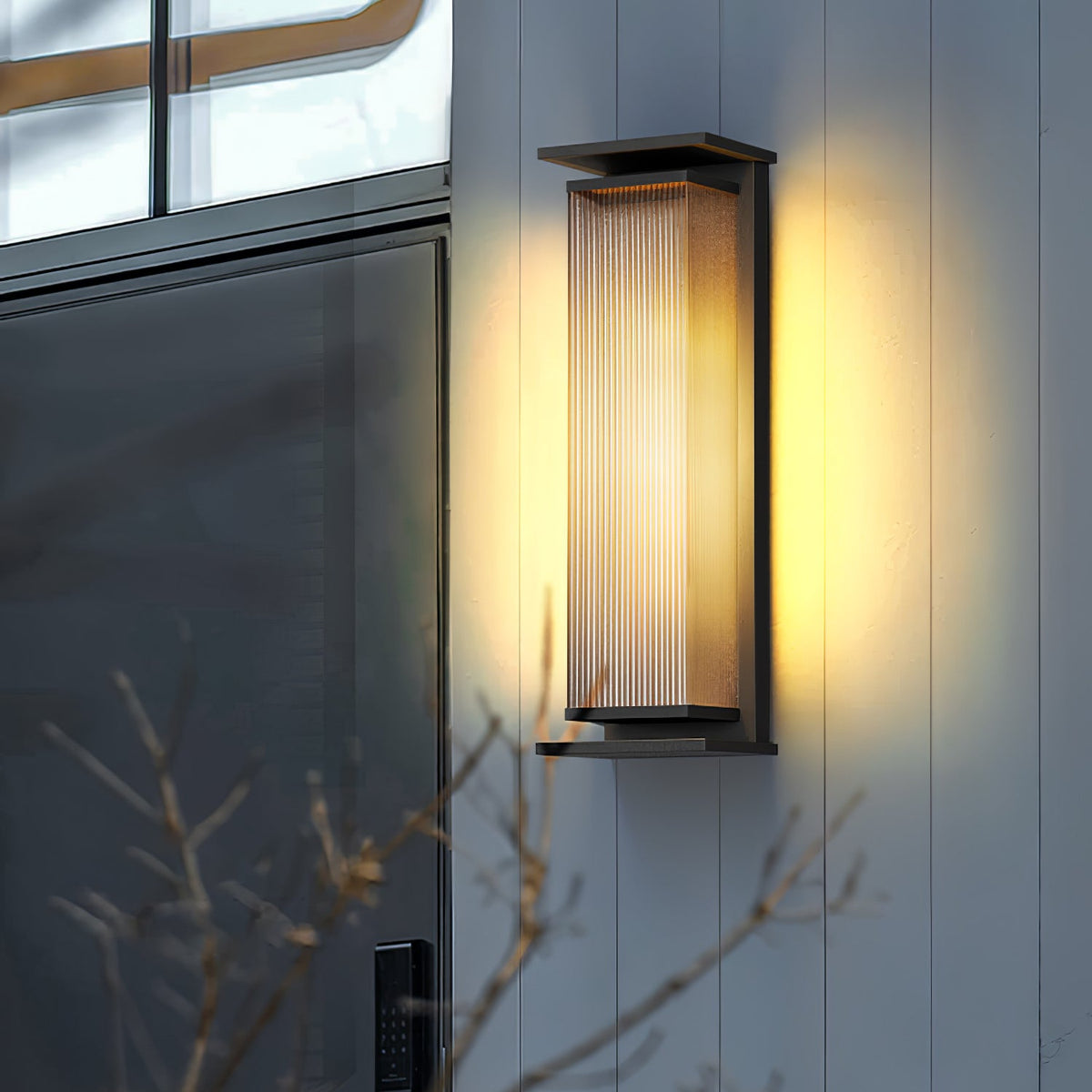 Rectangular Box Solar Outdoor Wall Lamp