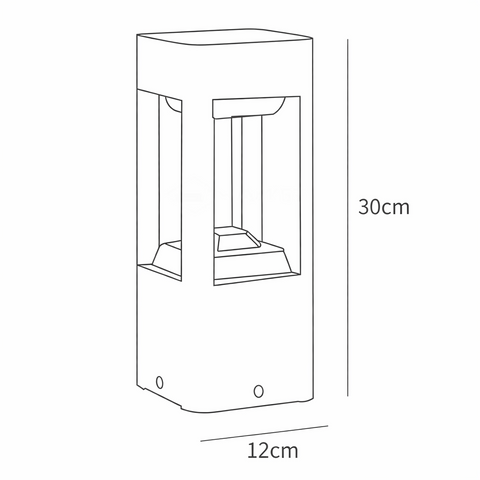 Rectangular Column Garden Outdoor Light