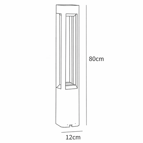 Rectangular Column Garden Outdoor Light