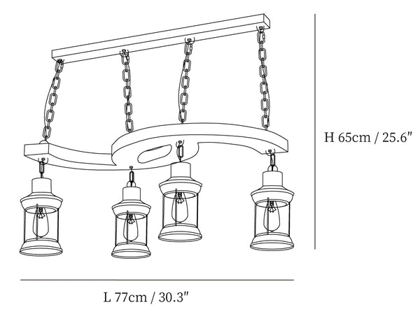 Retro Boat Wood Chandelier