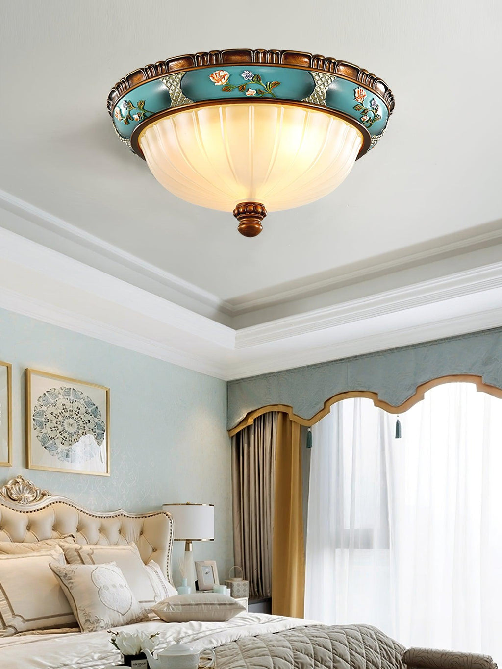 Retro Floral Resin Recessed Ceiling Light