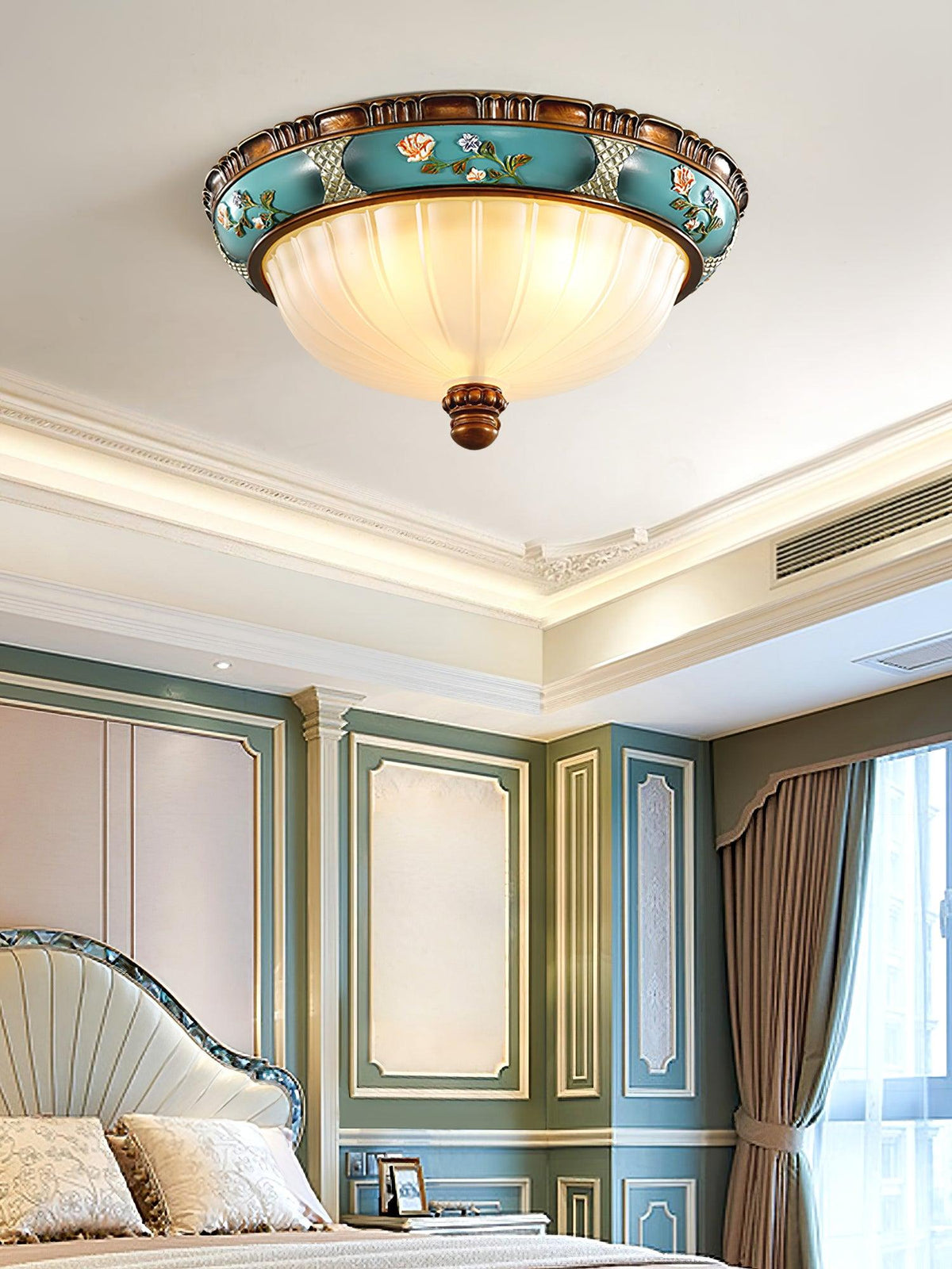 Retro Floral Resin Recessed Ceiling Light