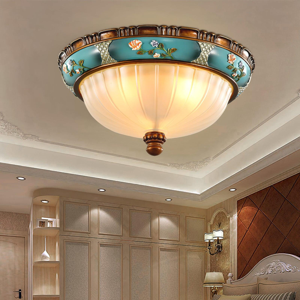Retro Floral Resin Recessed Ceiling Light