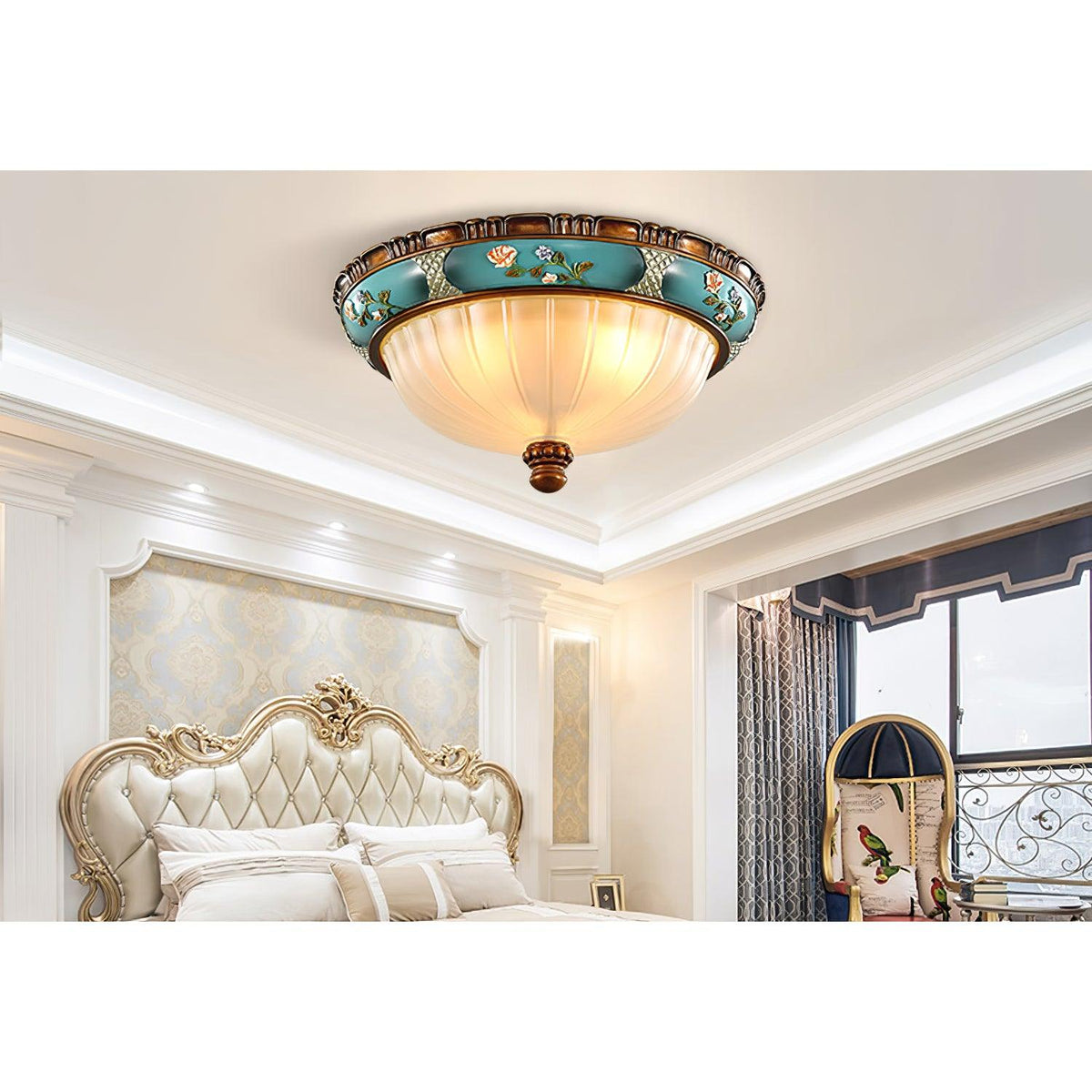 Retro Floral Resin Recessed Ceiling Light