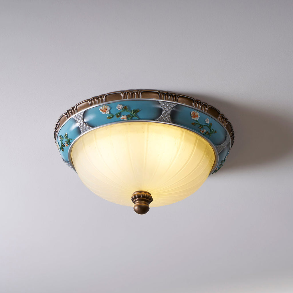 Retro Floral Resin Recessed Ceiling Light