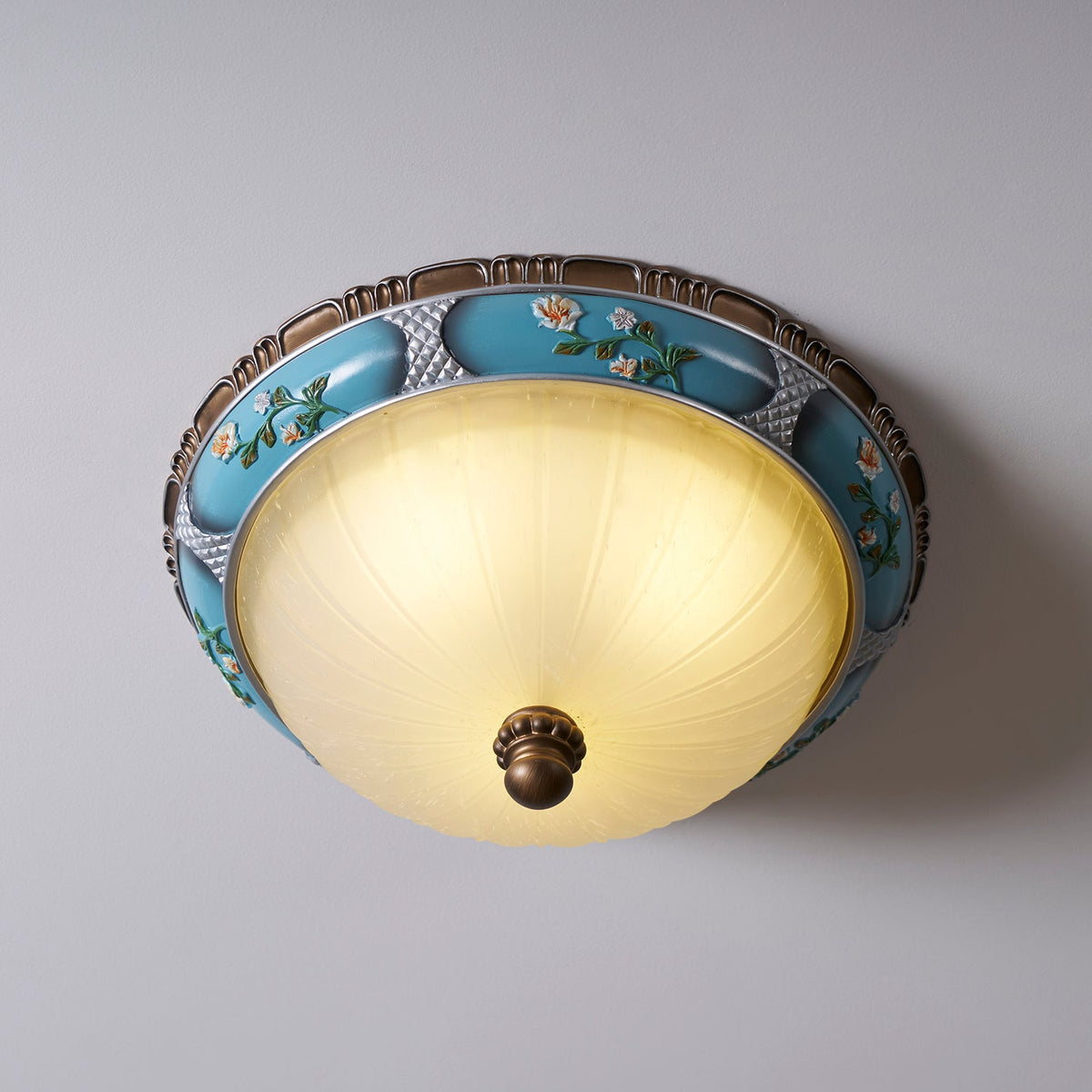 Retro Floral Resin Recessed Ceiling Light