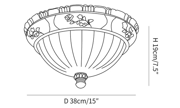 Retro Floral Resin Recessed Ceiling Light
