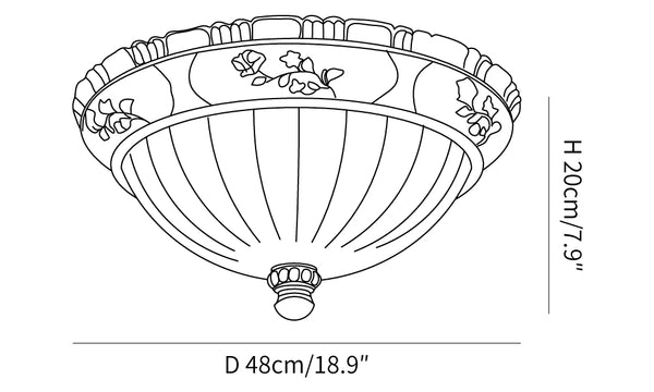 Retro Floral Resin Recessed Ceiling Light