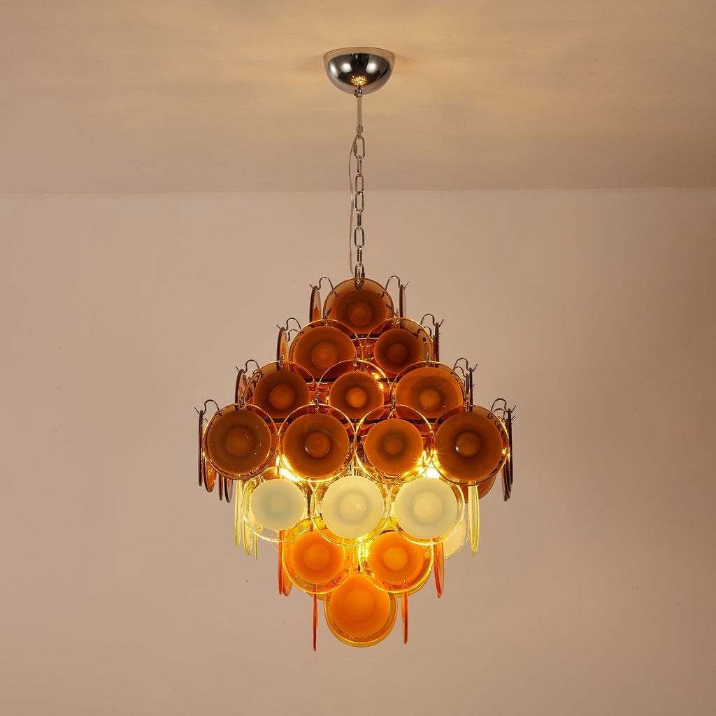 Retro Glass Disc Chandelier