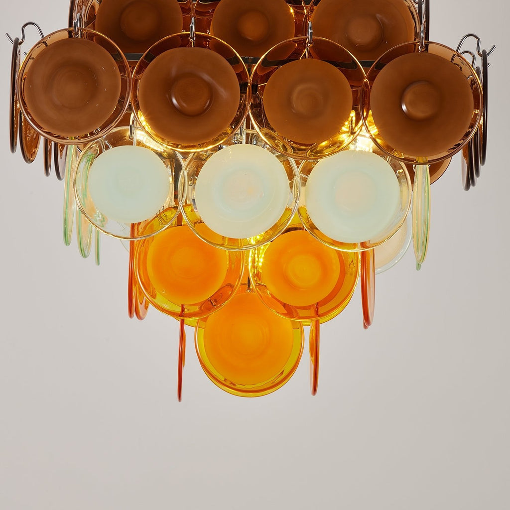 Retro Glass Disc Chandelier