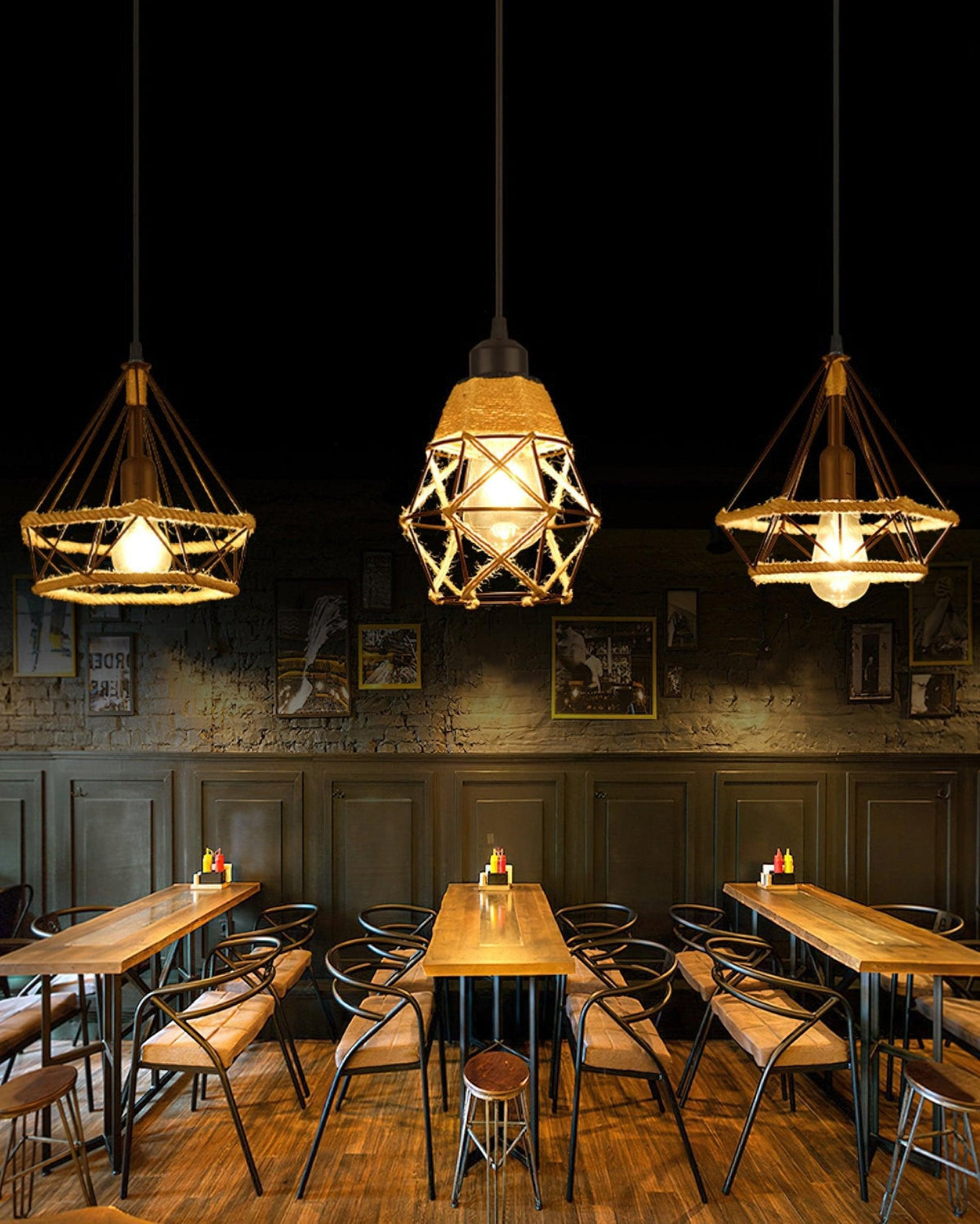 Retro Hemp Rope Interesting Pendant Light