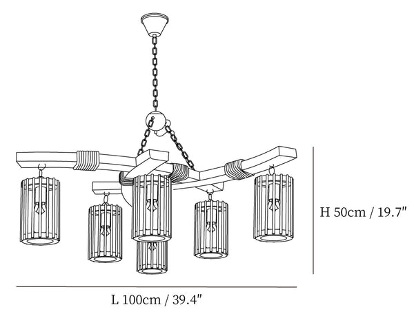 Retro Solid Wood Chandelier
