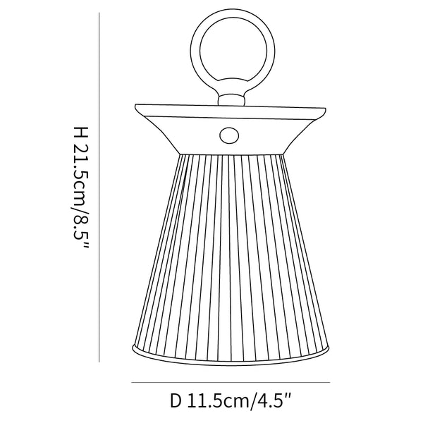 Ribbed Acrylic Built-in Battery Table Lamp
