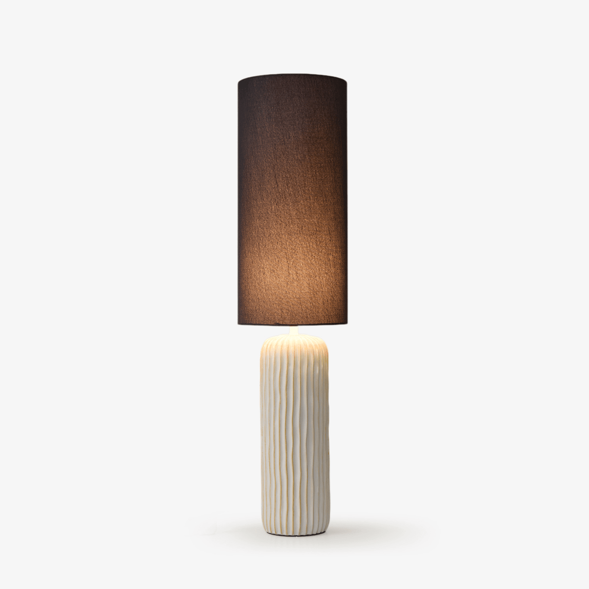 Ribbed Ceramic Column Table Lamp