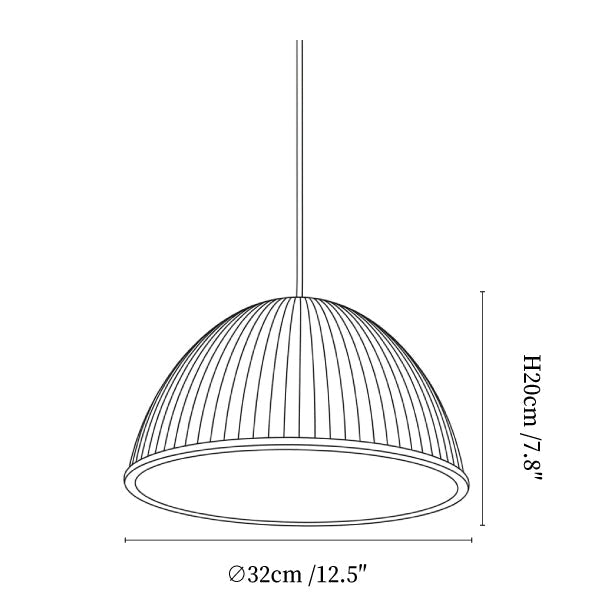 Ribbed Dome Pendant Light