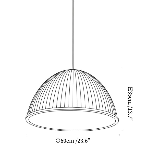 Ribbed Dome Pendant Light