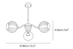 Ribbed Glass Ball Chandelier
