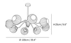 Ribbed Glass Ball Chandelier
