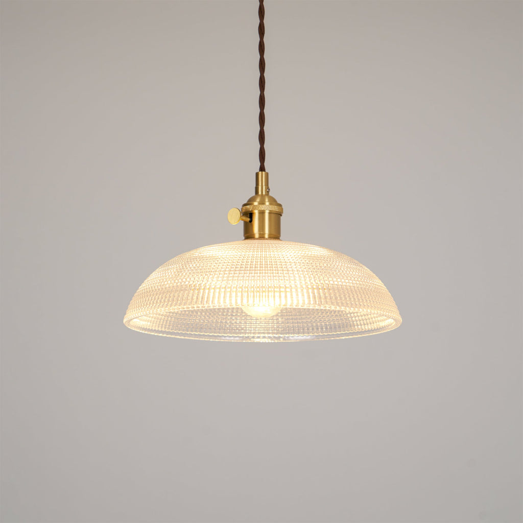 Ribbed Spiral Pendant Swag Light