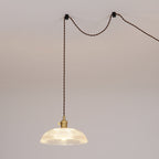 Ribbed Spiral Pendant Swag Light