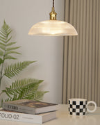 Ribbed Spiral Pendant Swag Light