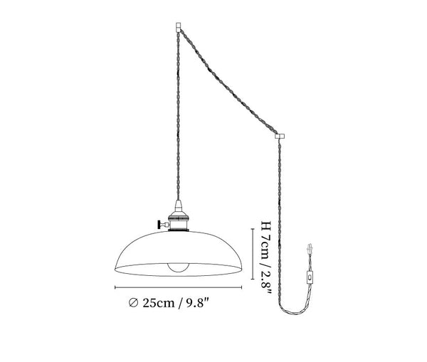 Ribbed Spiral Pendant Swag Light