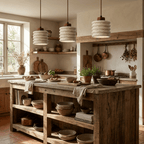 Ribbed Travertine Pendant Light