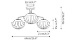 Ribbed Walnut Ceiling Lamp