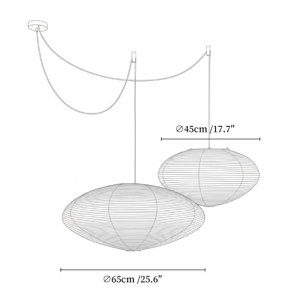 Washi Paper 15A 21A 26A Pendant Light