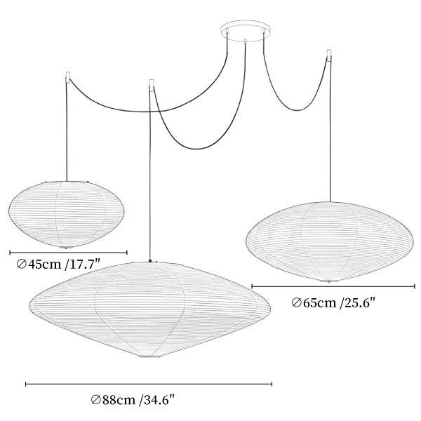 Washi Paper 15A 21A 26A Pendant Light