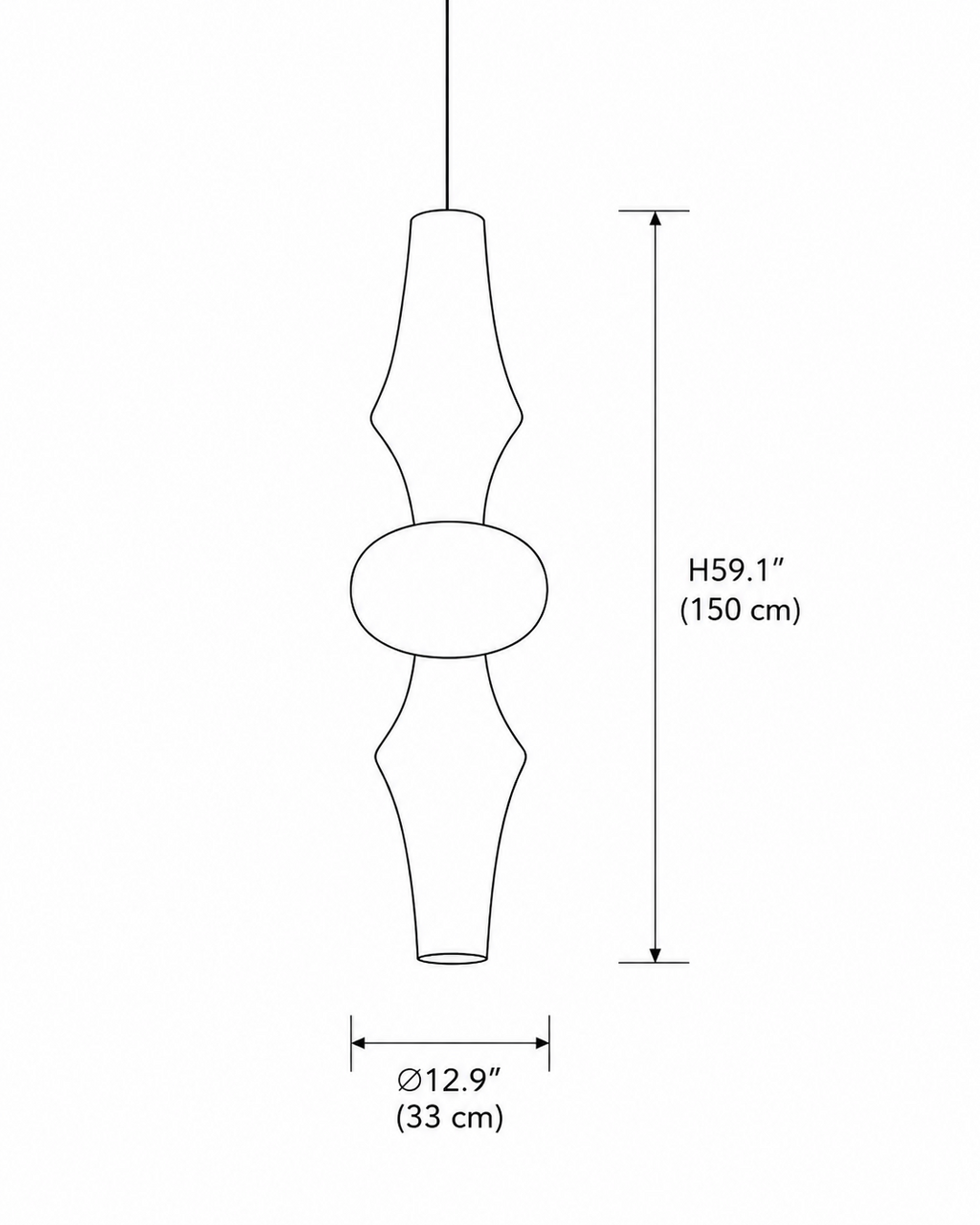 Washi Paper E Pendant Light