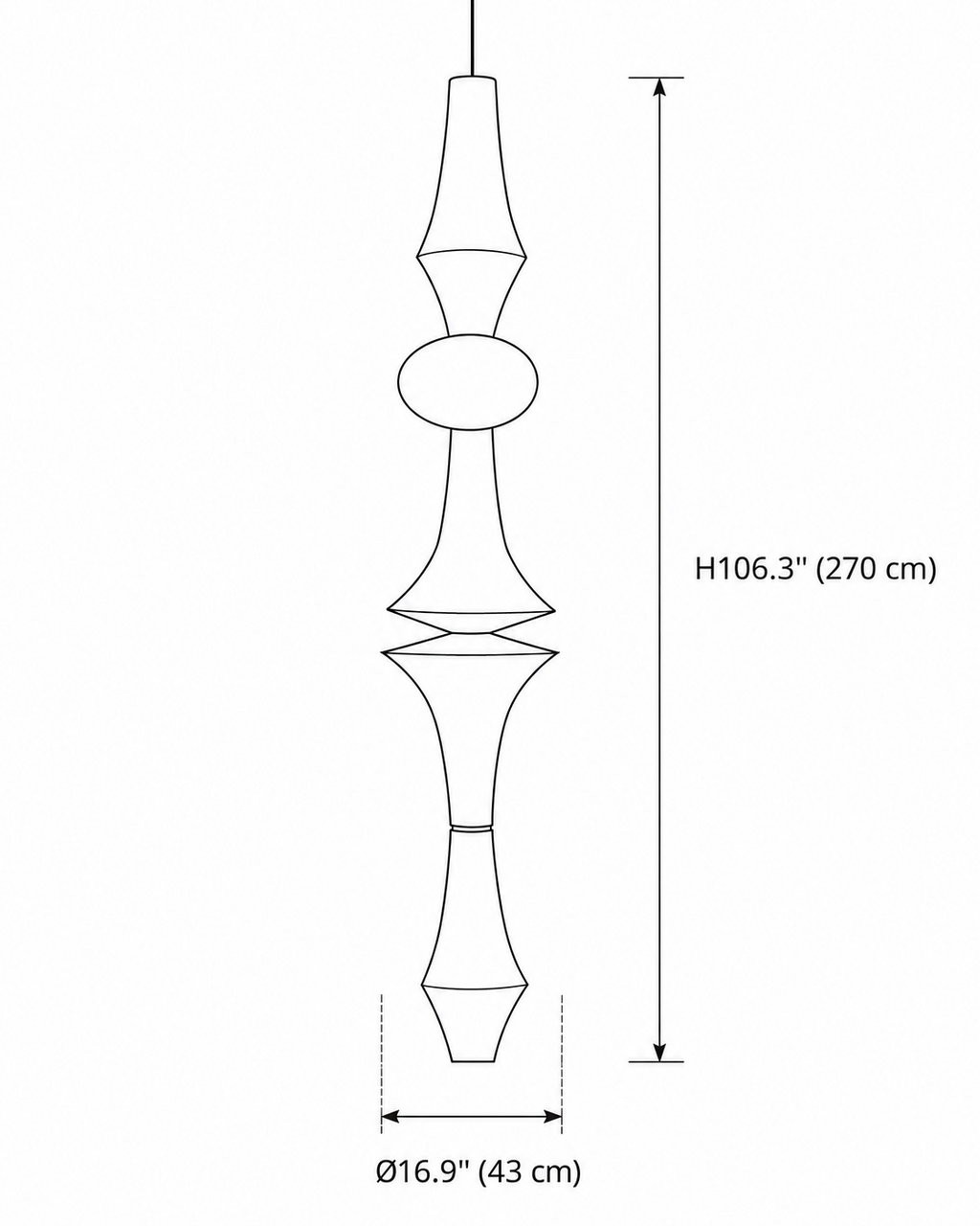 Washi Paper E Pendant Light