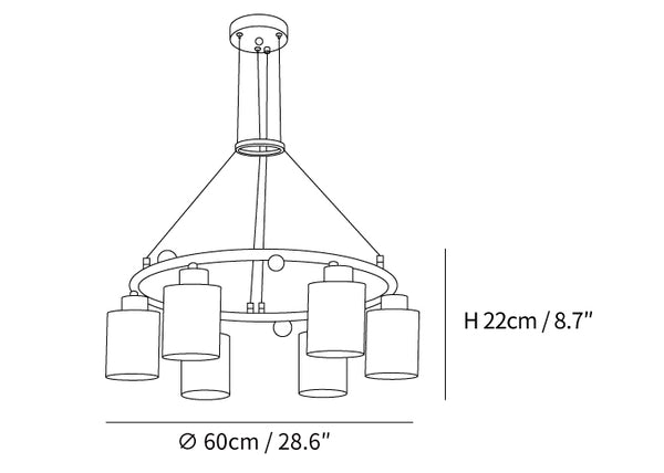 Ring Glass Cup Chandelier
