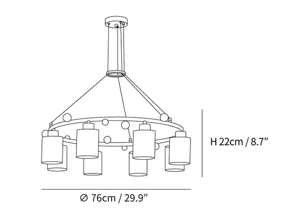 Ring Glass Cup Chandelier