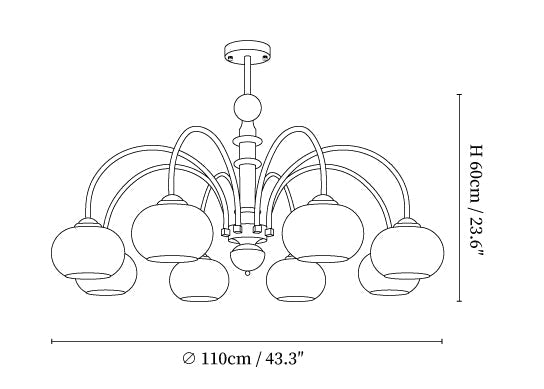 Ripe Persimmon Chandelier
