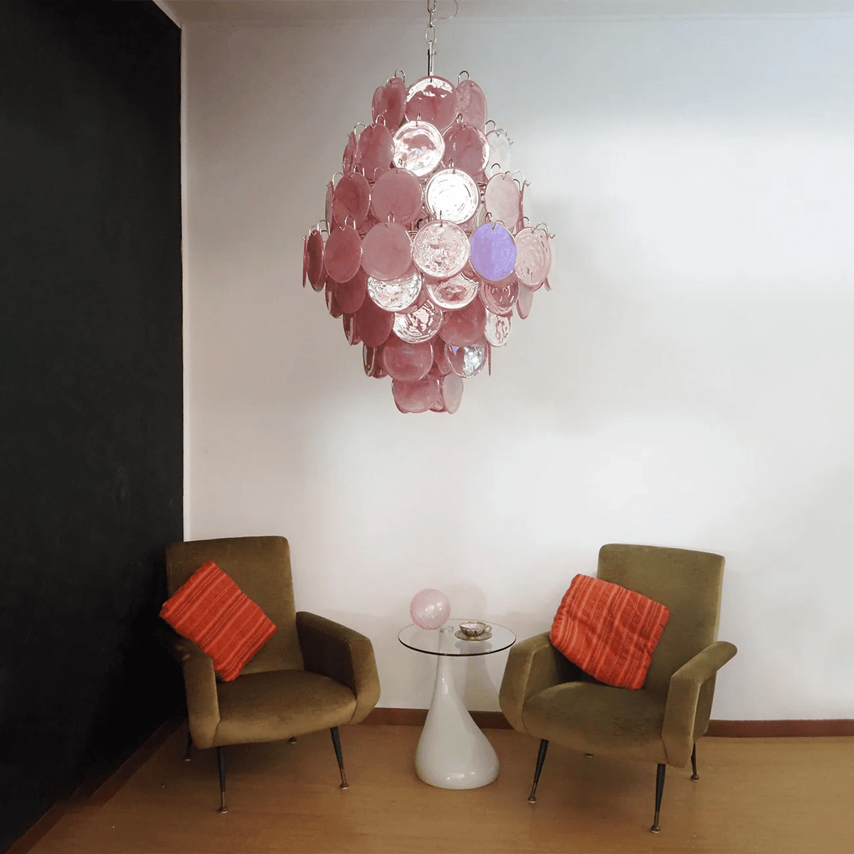 Rosa Murano Glass Chandelier