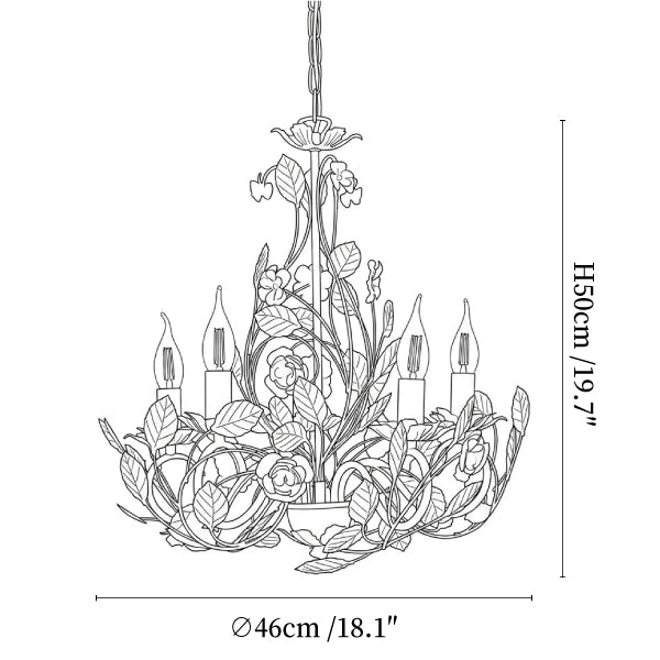 Rosaio Wrought Iron Chandelier
